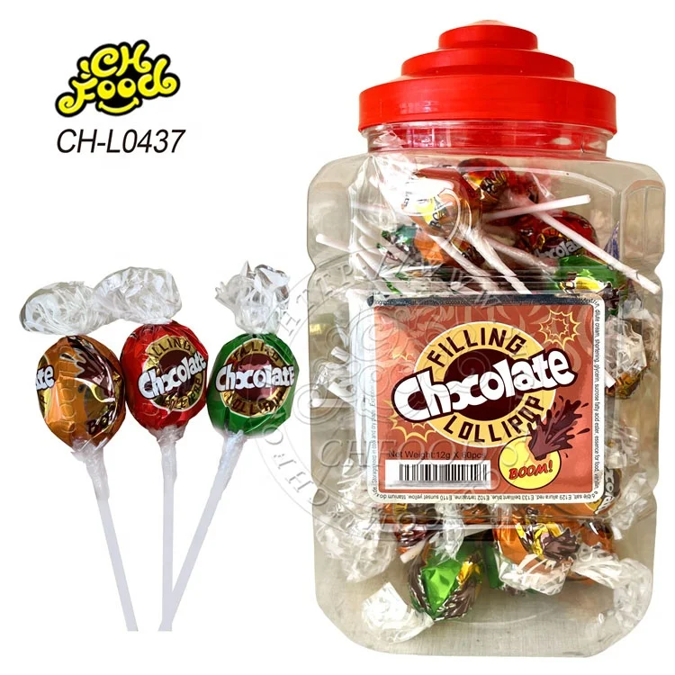 kids round ball chocolate lollipop hard candy sweets
