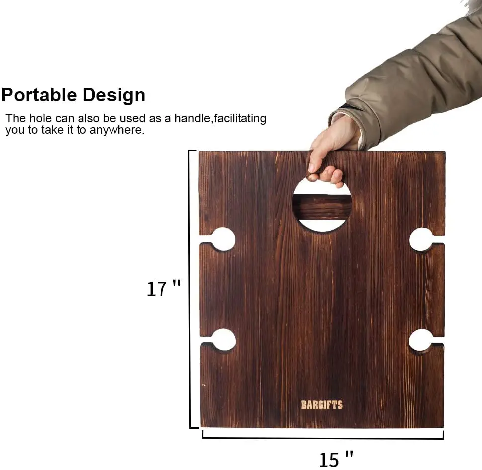 Junji Wooden Wine Table Outdoor Dining Table Portable Folding Wine And