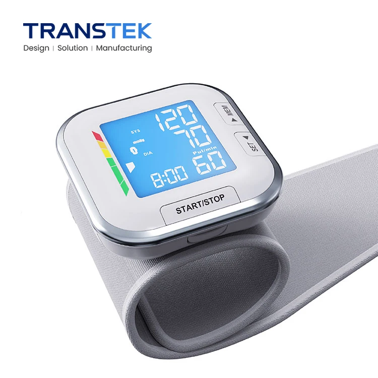 TRANSTEK Portable and Light LCD Display BP Apparatus Wrist Automatic Digital Blood Pressure Checking Monitor Machine