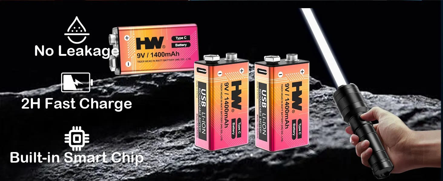 4 pack 9v usb c li ion rechargeable batteries 1400mah 1600 cycles-1