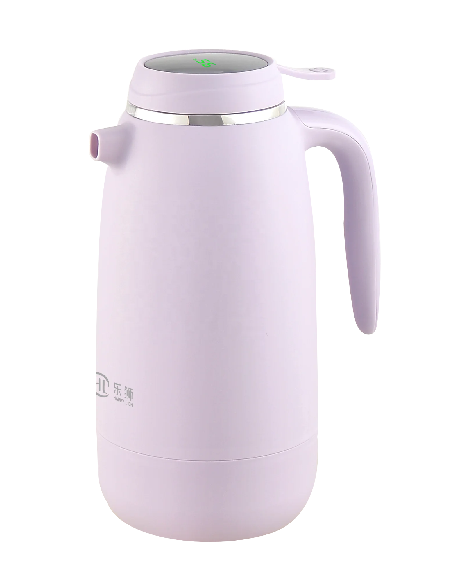 Temperature Display Vacuum Flasks Coffee Tea Pot 1600ml Plastic Body With Pink Glass Refill Thermos Vacuum Flask