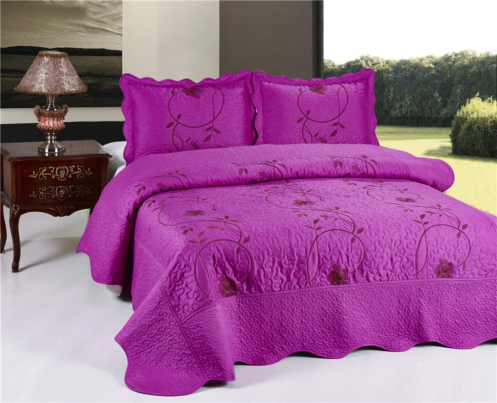 Bedspread Set Quilting Microfiber Factory Direct Bedding Quilts Made In