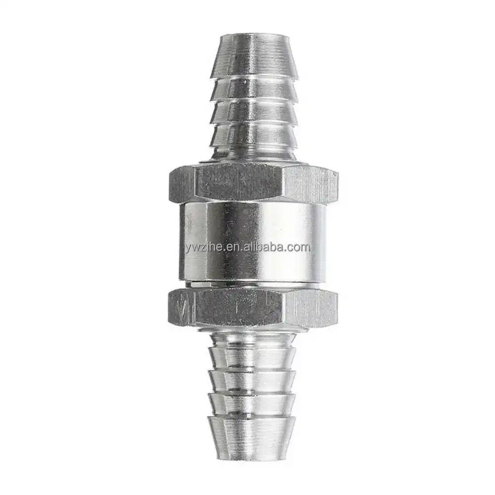 Aluminum One-Way Check Valve - 6mm (1/4") Non-Return Valve For Petrol/Gasoline & Water Systems
