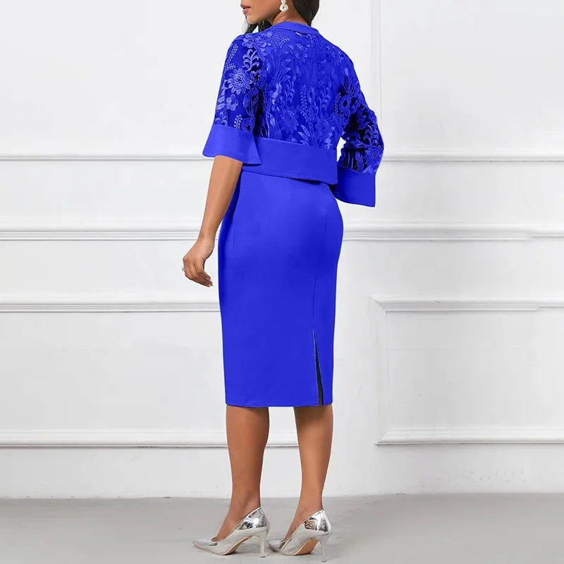 knit dress with split Yumi Black Fitted Knit Midi Dress With Side Split