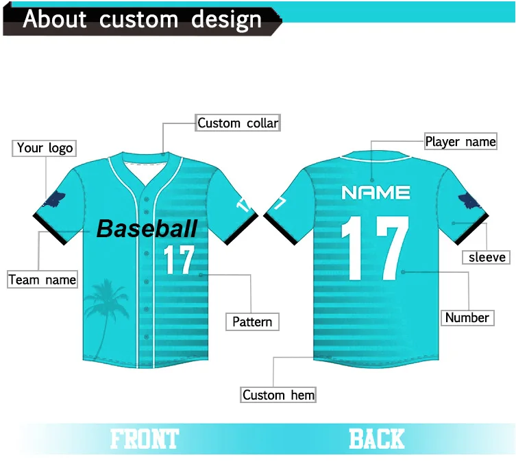 Summer Random Patern Embroidery Baseball Jersey Short Sleeve T