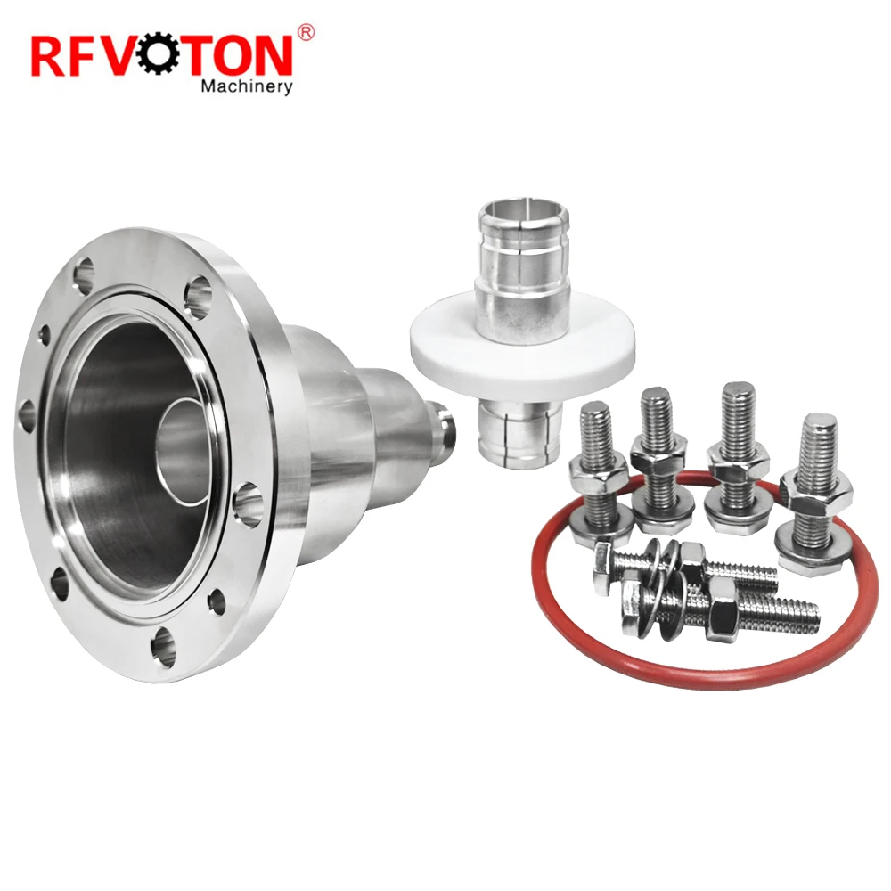bộ chuyển đổi mặt bích 3-1/8 inch EIA sang giắc cái 7/16 DIN, bộ chuyển đổi bộ nối đồng trục RF 3-1/8 EIA sang 7/16 cái