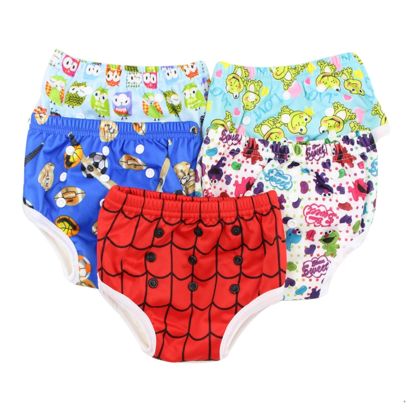 Training Pants Reusable Pull up Diapers Ohbabyka Washable Bamboo Cloth Polyester Babies Printed 2 Layers Microfiber Inserts