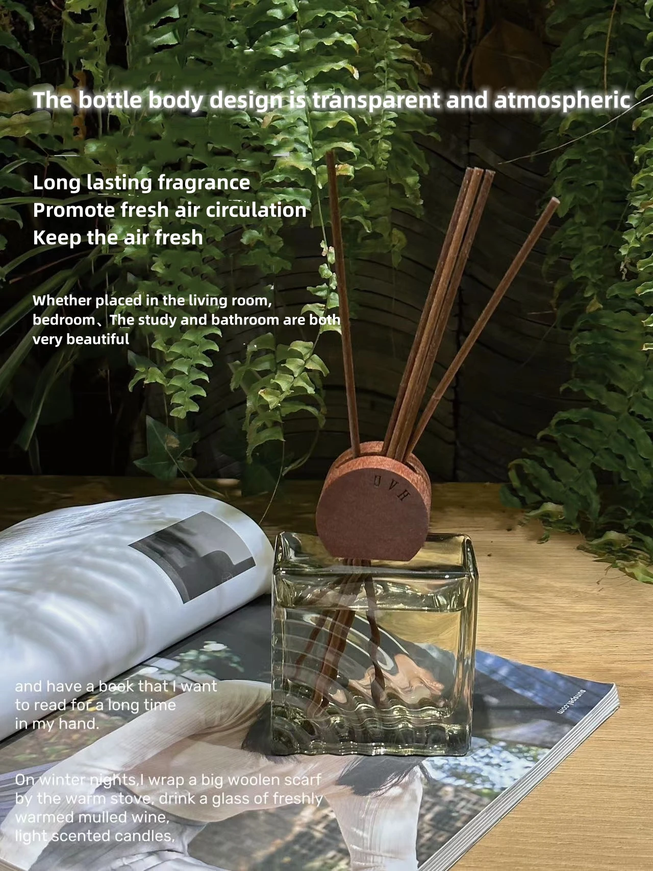 Luxury Glass Bottle Dried Flower Reed Diffuser In Gift Box With Rattan ...