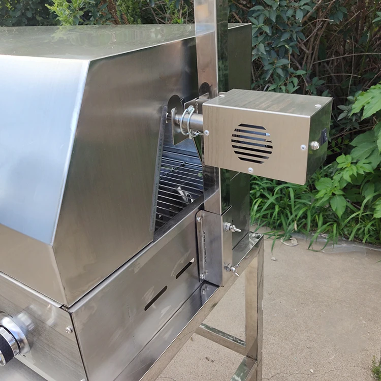 Factory Direct Price Large Gas and Charcoal Brazilian Roaster Pig Lamb BBQ Spit Rotisserie Grill