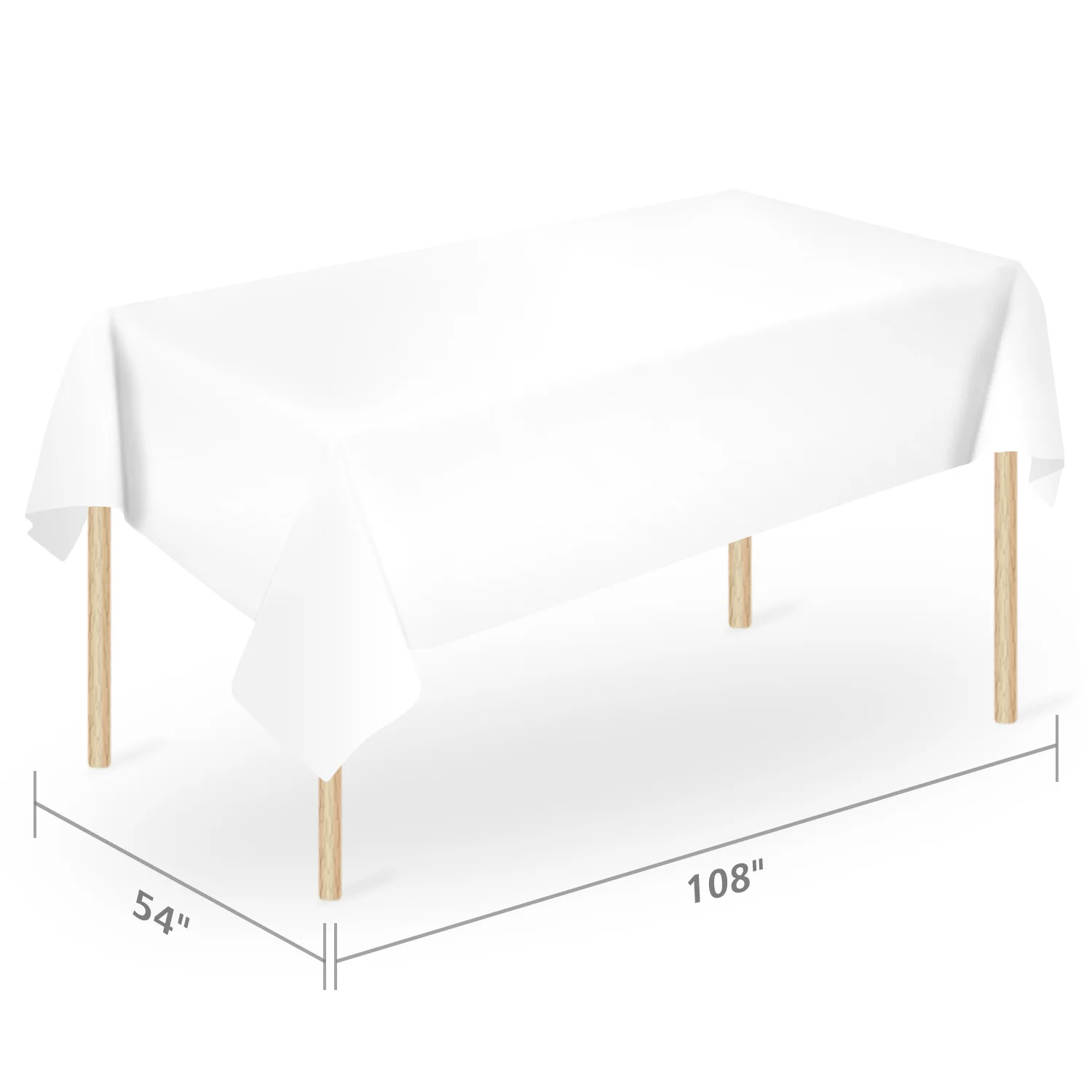 
 Скатерти пластиковые для стола, 54x108 дюйма, 6 шт. в упаковке, белая прямоугольная одноразовая скатерть  