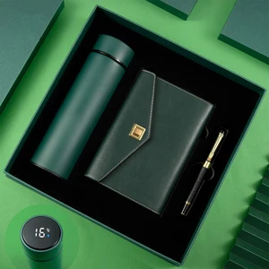 Promotional Business Gift Notebook with Pen Steel Water Bottles with Logo Items Gift Box Man School Office for Fathers Day Gifts