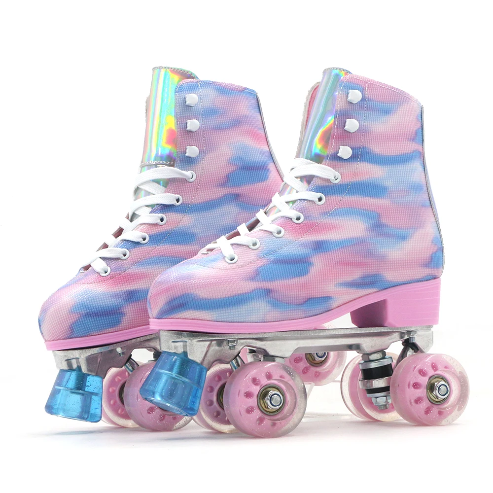 Newest Quad Wheels Deformation Retractable Rollers Double-row Kids