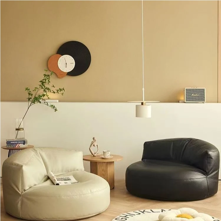 Large Small Linen Lounge Chair Bean Bag Puff Casual Chat Waterproof Fabric Bean Bag Living Room Bedroom Fuzzy Tatami Sofa Foam