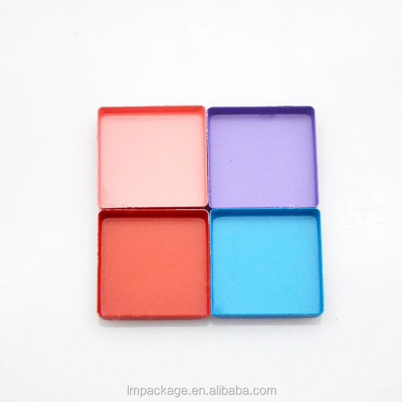 Квадратная пустая Косметика оловянные кастрюли металлические железные жестяные контейнеры для Макияжа Теней для век