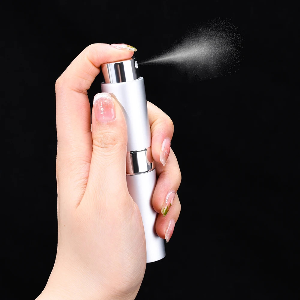 Twist up Perfume Atomizer 8ml 10ml 15ml Aluminum Travel Glass Spray Perfume Refillable Bottles