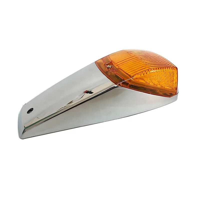 Amber Chrome 17 LED Cab Marker Lights Fit for Peterbilt Freightliner Kenworth Mack Western Star Trucks Tractors