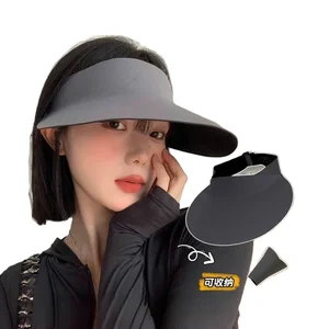 New Traceless Sunblock Hat Women's Summer UV Light Visor Face Foldable Empty Sun Hat