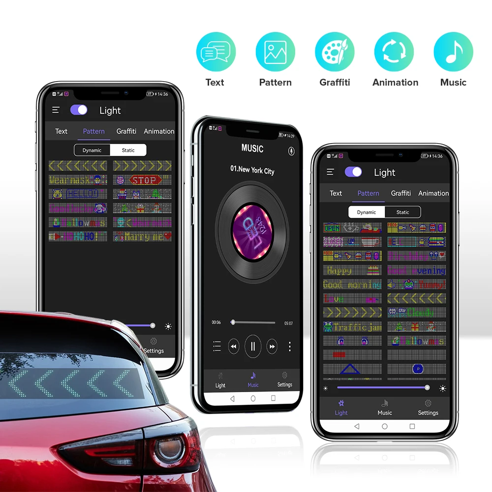Cartello LED programmabile con sensore di temperatura e orologio (96 x