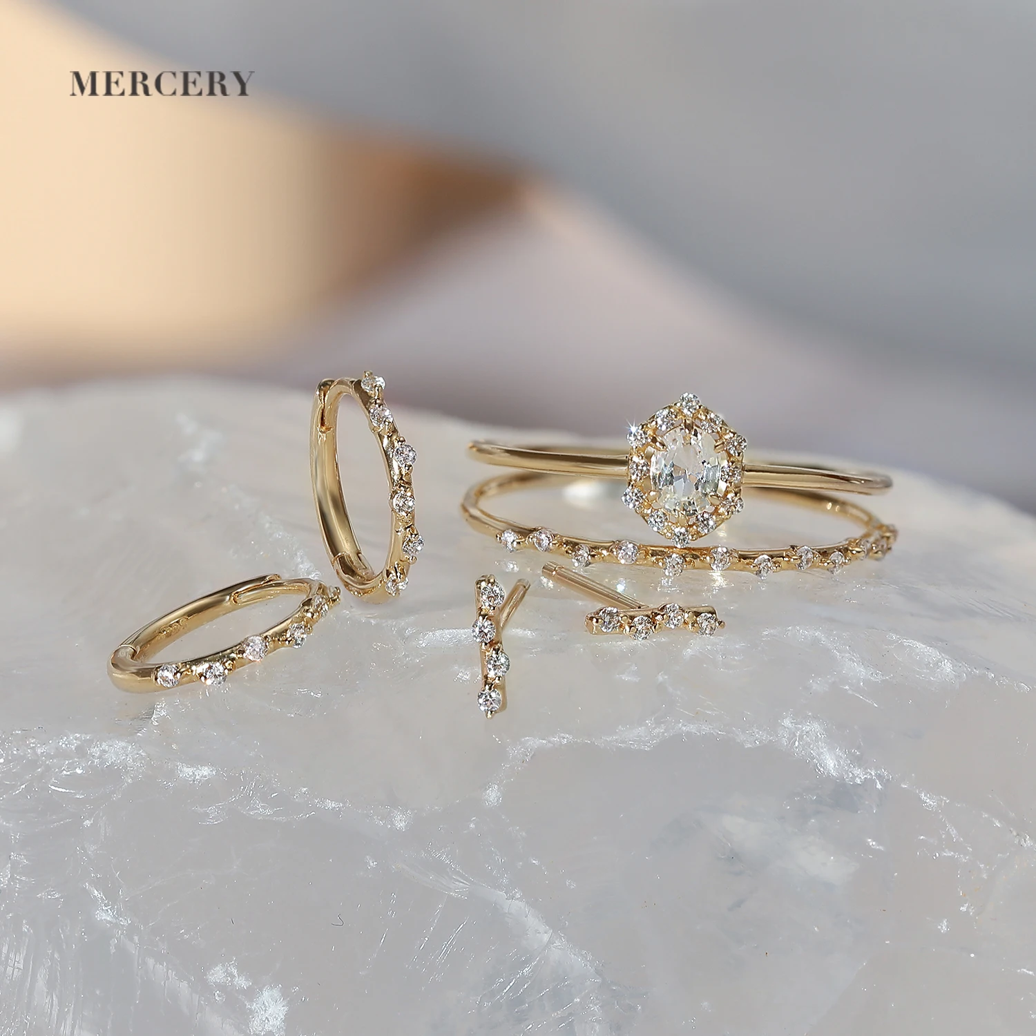 Mercery Fashion Rings Trend 2022 Luxury Diamond Jewelry Opal Rings 14k