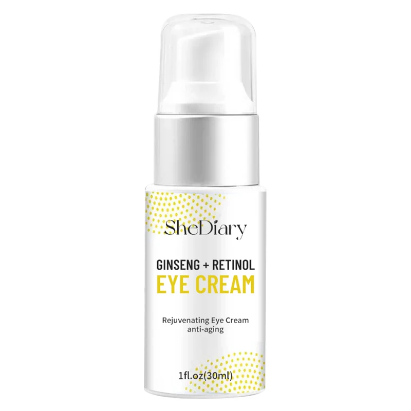 Venta al por mayor SheDiary muestra gratis crema antienvejecimiento para ojos hinchados para ojeras elimina el ginseng Retinol crema para ojos para eliminar grasa 50ml