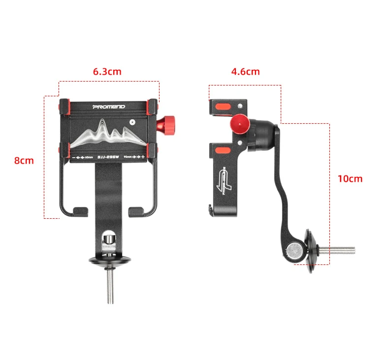 Adjustable CNC Aluminum Bike Mobile Phone Mount for Shaped Tubing
