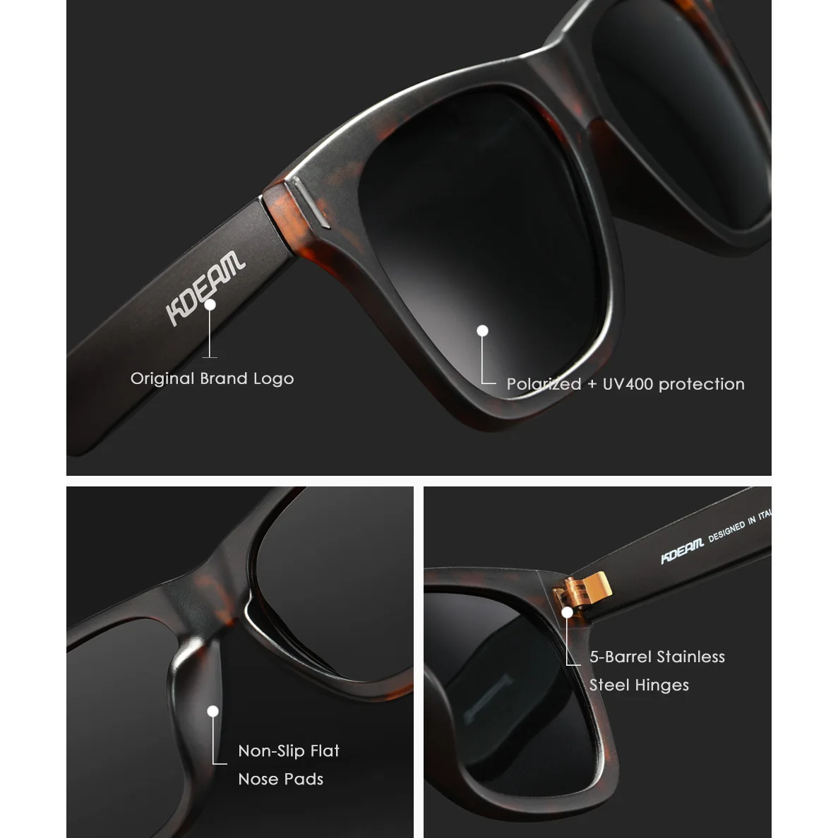 KDEAM 2021 New Arrival Rectangle Polarized Men Sunglasses  Fashion Women Sun Glasses KD151