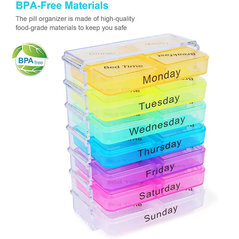 Органайзер для таблеток 4 раза в день, еженедельный органайзер для таблеток на 7 дней, контейнер для таблеток/витаминов/рыбьего масла/добавок/лекарств