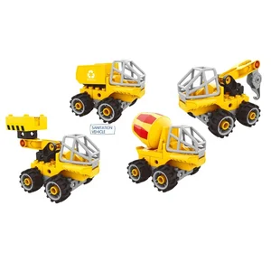 ITTL Early Educational 23PCS Interactive DIY Blocks Engineering Vehicle Truck Child Training Toys Building Block Toys for Kids