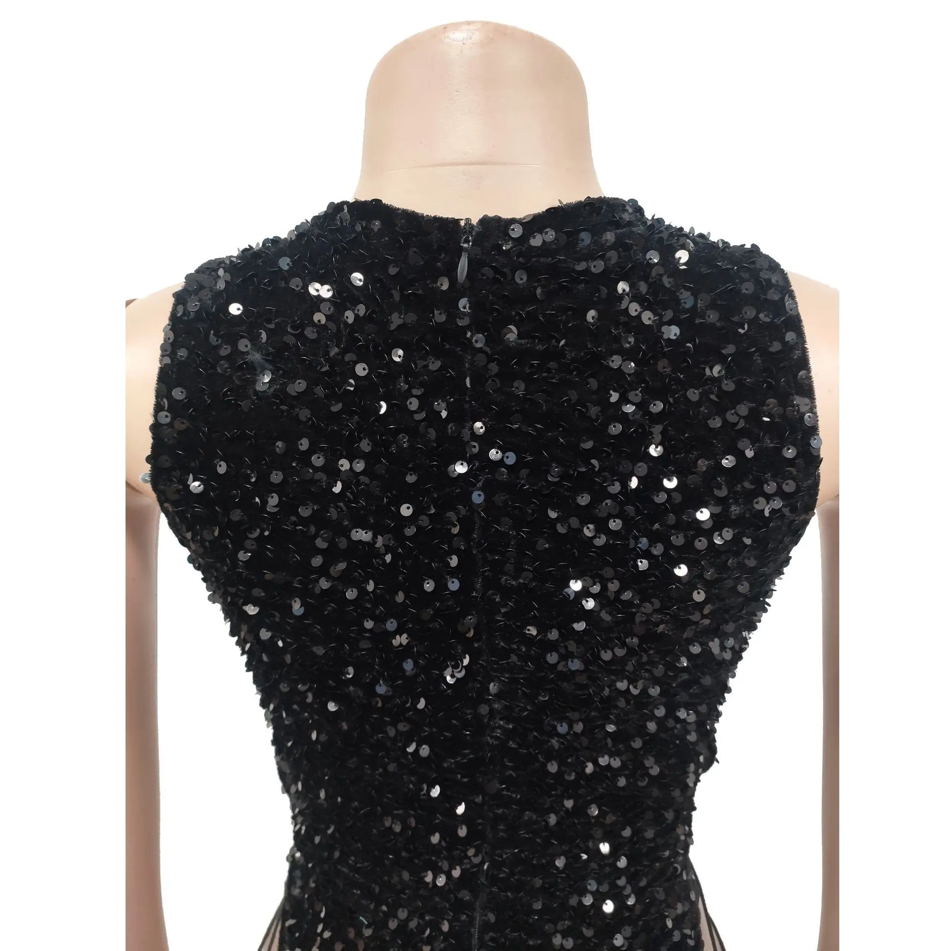 X51195 Luxury Bling Sexy Hollow Out Bodycon Women Ladies Sequin Dress ...