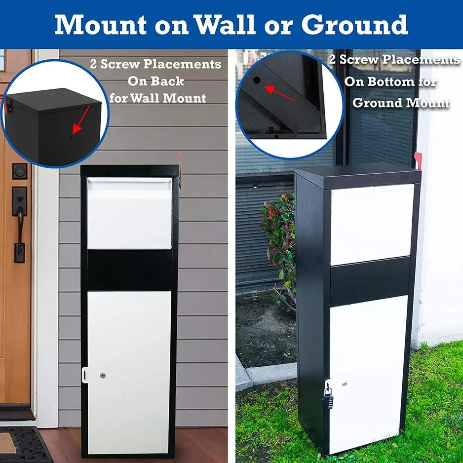 Dropbox Large Capacity Letter Box Home Furniture Outside Stand Alone Steel Mailbox