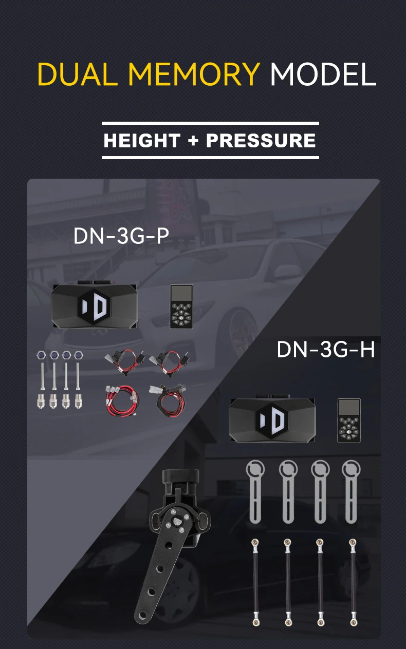 Down Air Ride Suspension Kit For Car Voice Control 3h Air Management