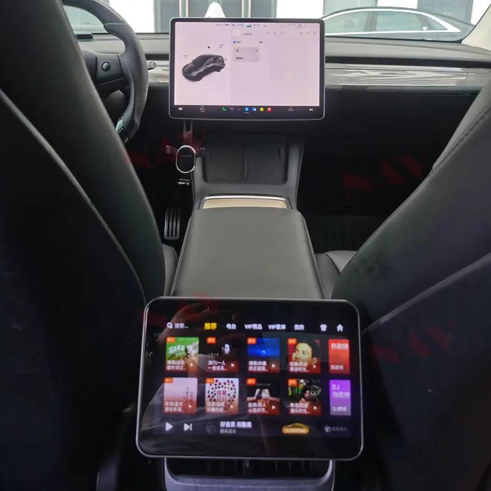 AMD Intel  Air Conditional for Tesla Model 3 Model Y AC Panel Virtual Back Row Seat CockPit LCD Car Speedometer Android Screen