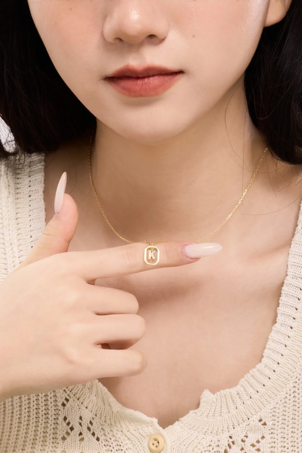 KAKODIY Charm - K Letter Initial Pendant Necklace, Suitable for Women as Birthday Gift, Matte 5A Zirconia Jewelry detail 2