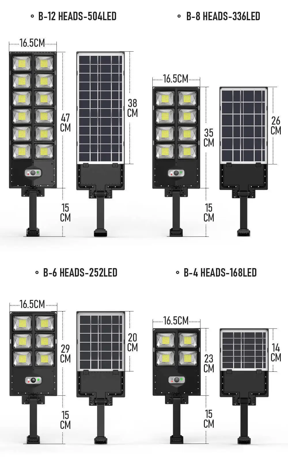 Solar Powered Strong Light Street Lamp for Outdoor Courtyard Lighting
