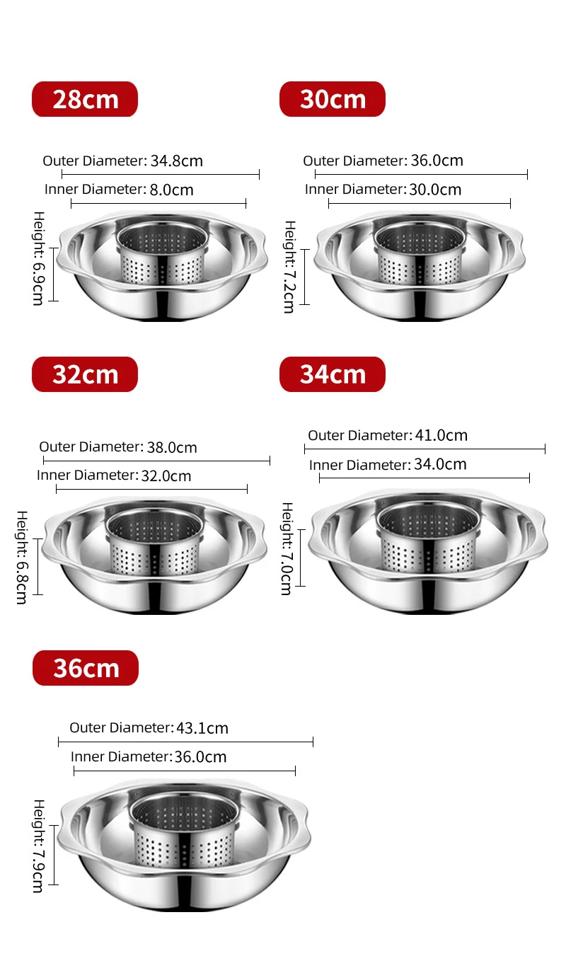 On Sales Promotion Gift Good Price Sun Shape Stainless Steel 0.8mm Family Shabu Shabu Hot Pot Soup Casserole Cooking Hotpot