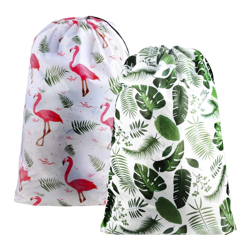 Oem Extra Large Printed Rip-Stop CanvasTravel Dirty Clothes Machine Washable Hotel Bulk Wash Nylon Laundry Bag With Drawstring