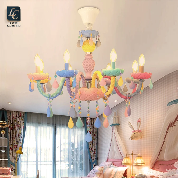 P0049 Modern Style Indoor Decoration Dining Room Living Room Child Room Colorful Glass Chandelier Light