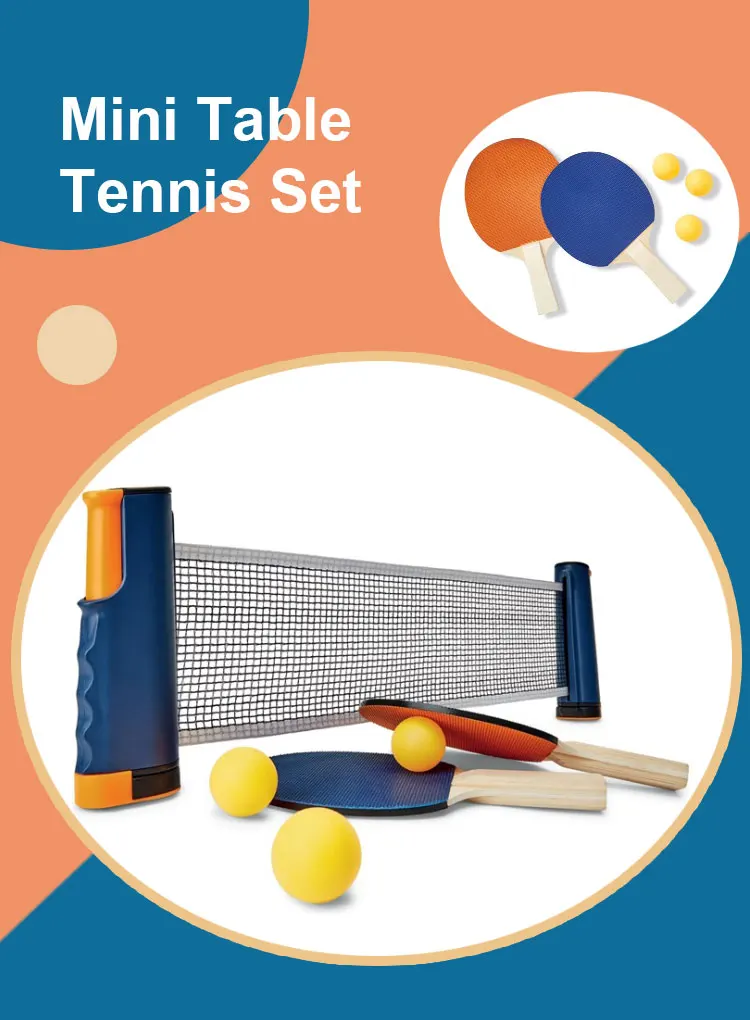 Kids Children Mini Retractable Portable Table Tennis Set With Table
