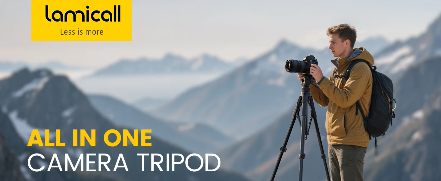 Heavy Duty Video Tripod 3-Way Pan Head Front View