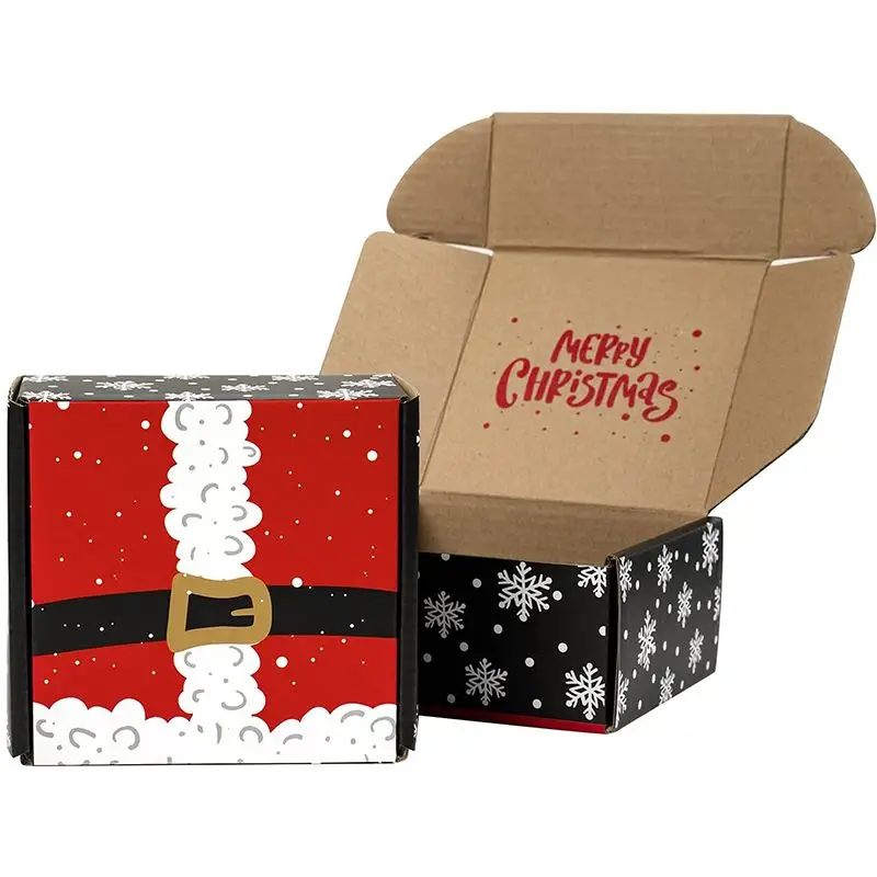 Manufacturer Custom Christmas Printed Color Cardboard Postal Box Paper Packaging Corrugated Mailer Shipping Box for Garment
