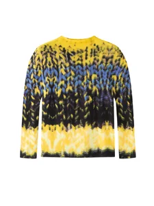 Miyake Japanese-style Cute Printed Half-turtleneck Long-sleeved Women's High-grade Pleated Stretch Slim-fit Slimming Autumn