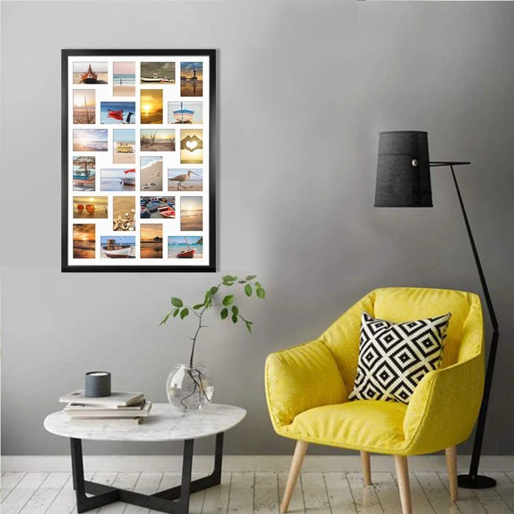 Pack 4x6 Picture Frames Collage with 24 Openings Multi Photo Frame for Wall Hanging Black