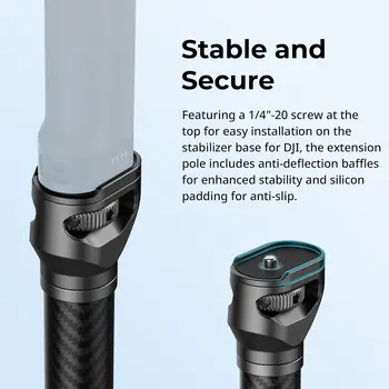 For SmallRig Carbon Fiber Gimbal Extension Pole 15\"/37cm Anti-Deflection Baffle Mounts for DJI RS 4 Mini/RS 4/RS 4 Pro/RS 3 detail image