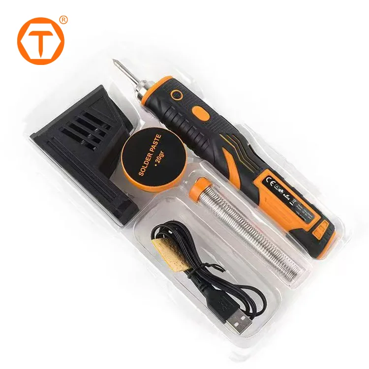 Adjustable Temperature Rechargeable Dc Digital Usb Soldering Iron Kit 8w