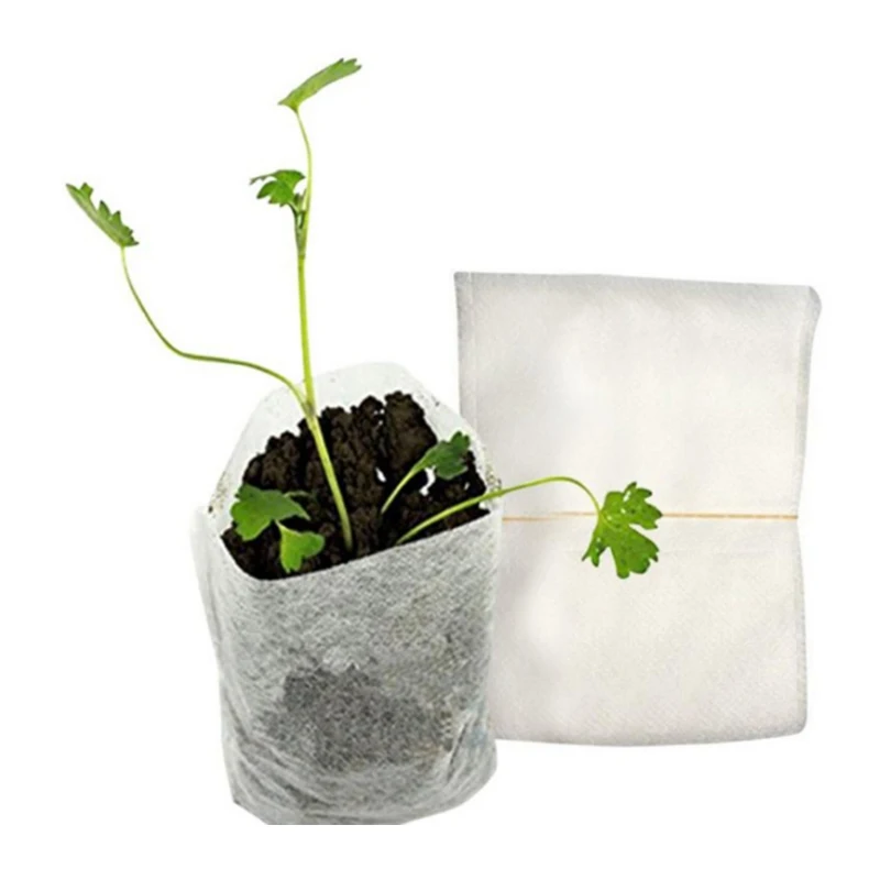 100pcs Nursery pots semis Raising Sacs Nursery Sacs fournitures de jardinage tissus c 