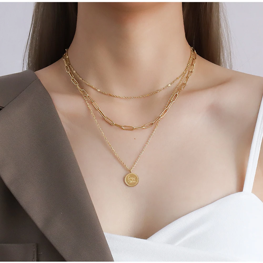Fashion Jewelry Paperclip Chain Round 