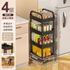 Black telescopic narrow trolley, 4 layers, 15-25cm wide