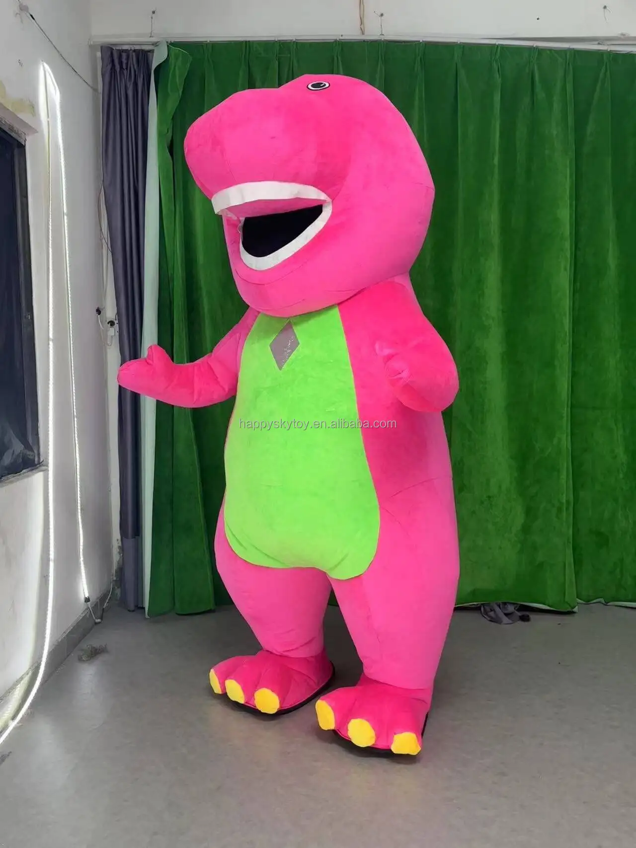 Barney Dragon Mascot Costume Rental for Adults - 2.6m Inflatable
