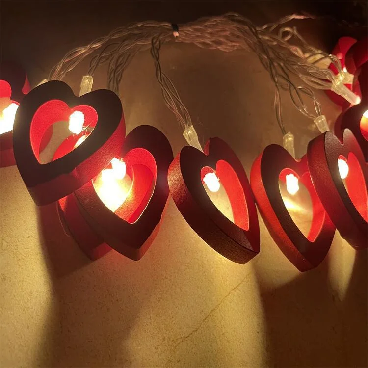 Luci a LED a forma di cuore a batteria per San Valentino, feste di