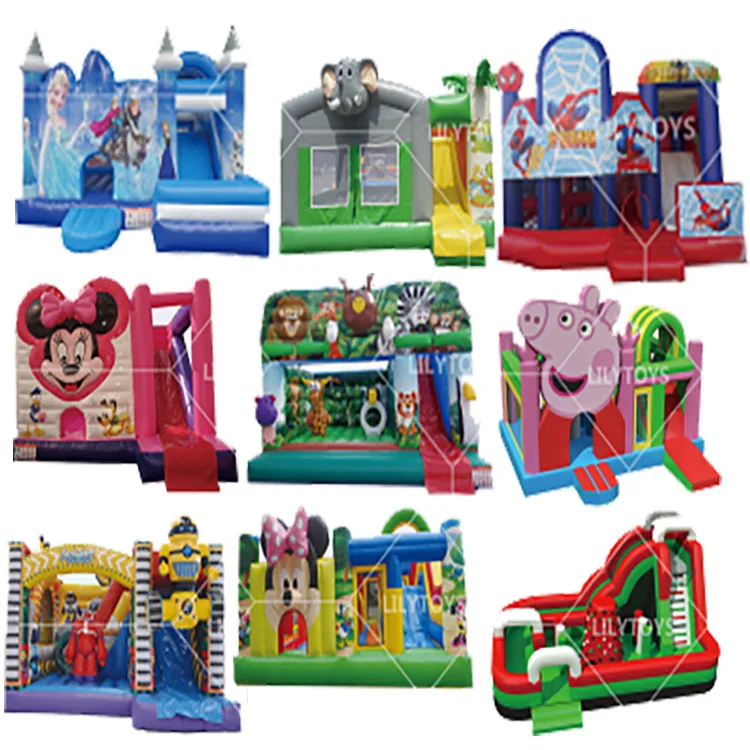 Animal jumper bouncer bouncy jump castle inflatable commercial bounce house for kid party combo with water slide pvc moon air